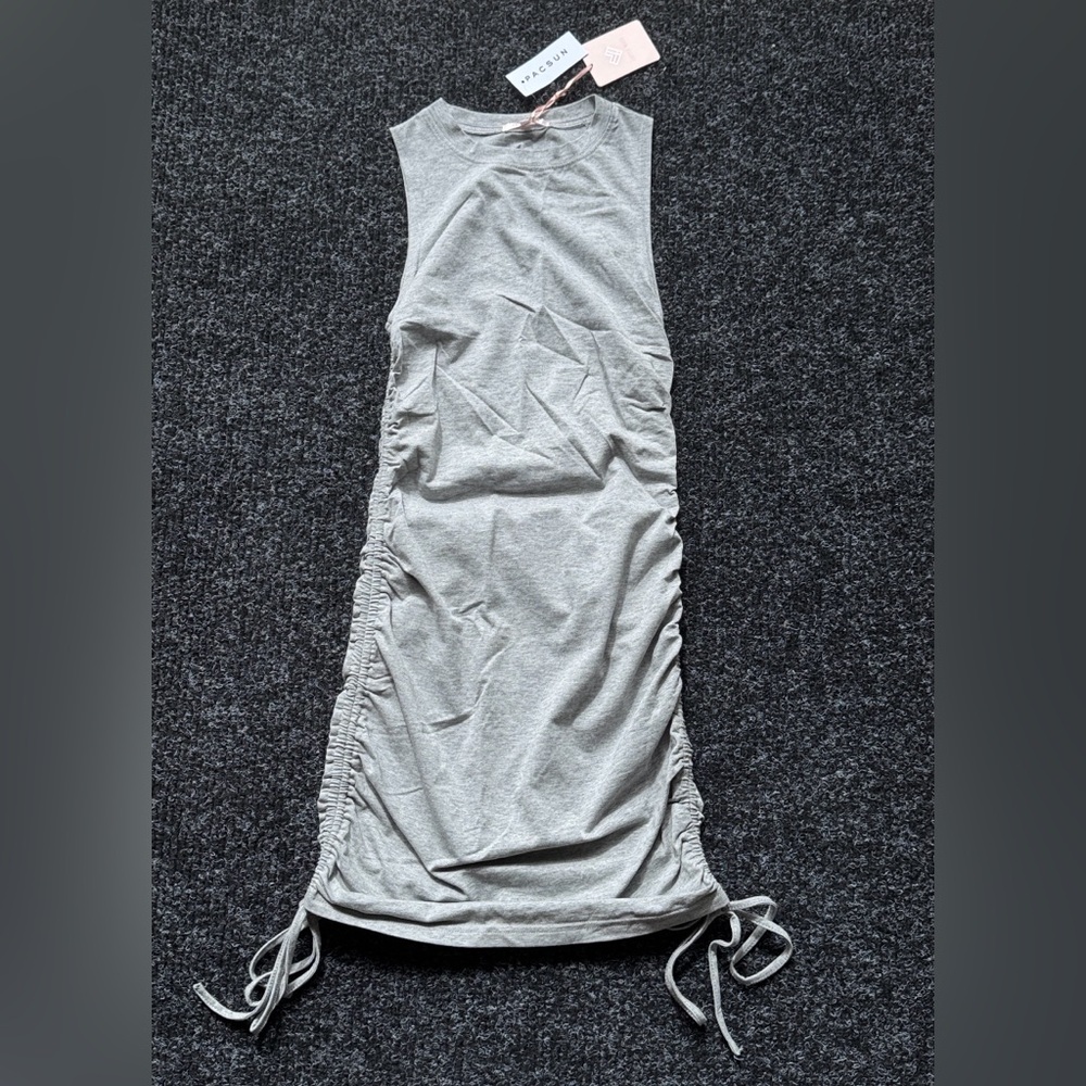 Grey lottie moss double cinched mini dress